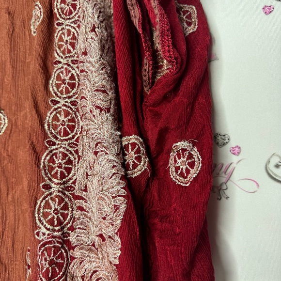 Bohemian Burgundy Lace Kimono robe cardigan one size fits all embroidered - Picture 11 of 15